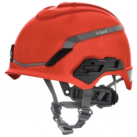 MSA 10194792 V-Gard H1 Safety Helmet - Fas-Trac Suspension - Red
