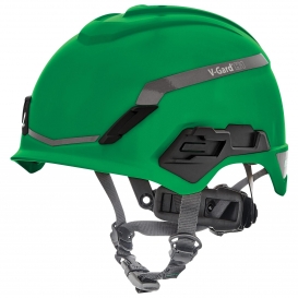 MSA 10194794 V-Gard H1 Safety Helmet - Fas-Trac Suspension - Green