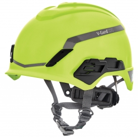 MSA 10194796 V-Gard H1 Safety Helmet - Fas-Trac Suspension - Hi-Viz Yellow/Green