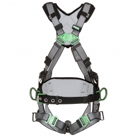 MSA 10195135 V-FIT Construction Full Body Extra Large Harness - Back & Hip D-Rings and Quick-Connect Leg Straps