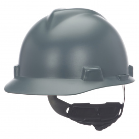 MSA 10203084 V-Gard Cap Style Hard Hat - Fas-Trac Suspension - Matte Grey
