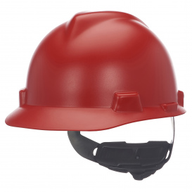 MSA 10203086 V-Gard Cap Style Hard Hat - Fas-Trac Suspension - Matte Red