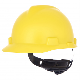 MSA 10203088 V-Gard Cap Style Hard Hat - Fas-Trac Suspension - Matte HV Yellow