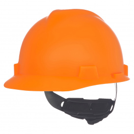 MSA 10203089 V-Gard Cap Style Hard Hat - Fas-Trac Suspension - Matte HV Orange