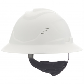 MSA 10215828 V-Gard C1 Vented Full Brim Hard Hat - Ratchet Suspension - White