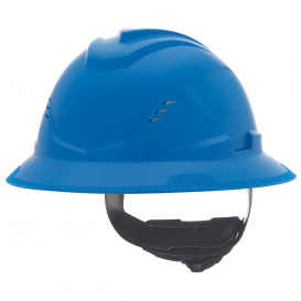 MSA 10215830 V-Gard C1 Vented Full Brim Hard Hat - Ratchet Suspension - Blue