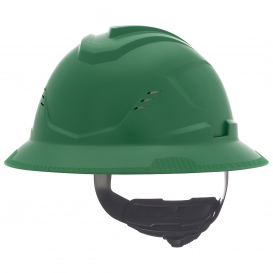 Solarmax V-Gard Green Hard Hat Full Brim with Ratchet Suspension 