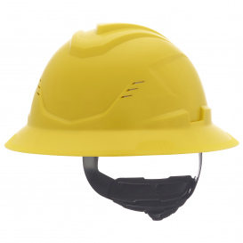 MSA 10215832 V-Gard C1 Vented Full Brim Hard Hat - Ratchet Suspension - Yellow