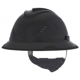 MSA 10215835 V-Gard C1 Vented Full Brim Hard Hat - Ratchet Suspension - Black