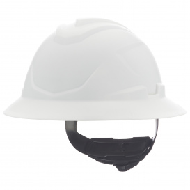 MSA 10215837 V-Gard C1 Full Brim Hard Hat - Ratchet Suspension - White