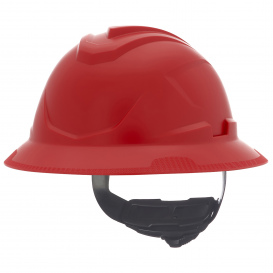 MSA 10215838 V-Gard C1 Full Brim Hard Hat - Ratchet Suspension - Red