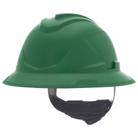 MSA 10215840 V-Gard C1 Full Brim Hard Hat - Ratchet Suspension - Green