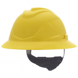 MSA 10215841 V-Gard C1 Full Brim Hard Hat - Ratchet Suspension - Yellow