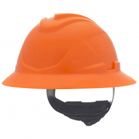 MSA 10215842 V-Gard C1 Full Brim Hard Hat - Ratchet Suspension - Hi-Viz Orange