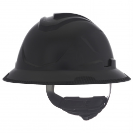 MSA 10215844 V-Gard C1 Full Brim Hard Hat - Ratchet Suspension - Black
