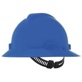 MSA 454732 V-Gard Full Brim Hard Hat - Staz-On Suspension - Blue