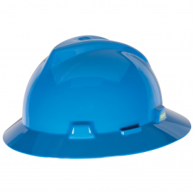 MSA 454732 V-Gard Full Brim Hard Hat - Staz-On Suspension - Blue