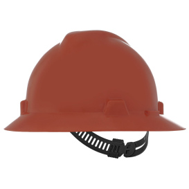 MSA 454734 V-Gard Full Brim Hard Hat - Staz-On Suspension - Orange