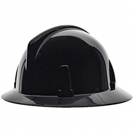 MSA 475394 Topgard Slotted Full Brim Hard Hat - Fas-Trac Suspension - Black