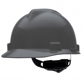 MSA 486159 V-Gard Large Size Cap Style Hard Hat - Fas-Trac III Suspension - Dark Gray