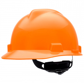 MSA 489364 V-Gard Large Size Cap Style Hard Hat - Fas-Trac III Suspension - Hi-Viz Orange