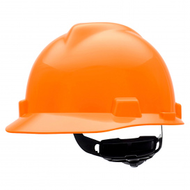 MSA 489368 V-Gard Small Size Cap Style Hard Hat - Fas-Trac Suspension - Hi-Viz Orange