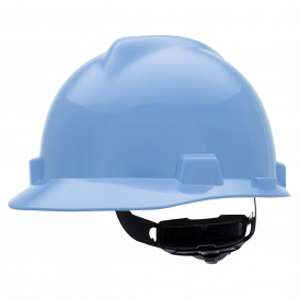 MSA 495853 V-Gard Cap Style Hard Hat - Fas-Trac III Suspension - Light Blue
