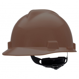 MSA 495854 V-Gard Cap Style Hard Hat - Fas-Trac III Suspension - Brown