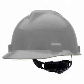 MSA 495855 V-Gard Cap Style Hard Hat - Fas-Trac III Suspension - Silver