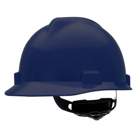 MSA 802973 V-Gard Large Size Cap Style Hard Hat - Fas-Trac III Suspension - Dark Canadian Blue