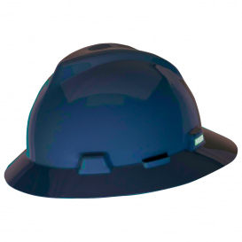 MSA 802976 V-Gard Full Brim Hard Hat - Staz-On Suspension - Dark Canadian Blue