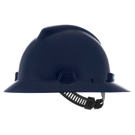 MSA 802976 V-Gard Full Brim Hard Hat - Staz-On Suspension - Dark Canadian Blue