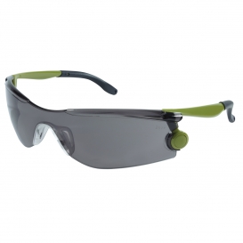 MCR Safety MT122 MT1 Safety Glasses - Green Frame - Gray Lens