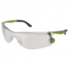 MCR Safety MT129 MT1 Safety Glasses - Green Frame - Indoor/Outdoor Mirror Lens