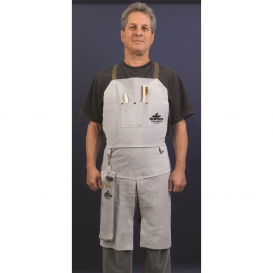 Memphis 38236MW Leather Welding Bib Apron with Split Legs - 24\\\