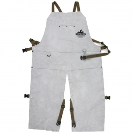 Memphis 38242MW Leather Welding Bib Apron with Split Legs - 24\\\
