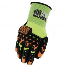 Mechanix S5DP-91 SpeedKnit M-Pact Hi-Viz Gloves - Yellow/Lime