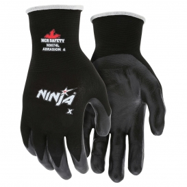 MCR Safety N9674 Ninja X Bi-Polymer Coated Gloves - 15 Gauge Nylon/Lycra Shell - Black
