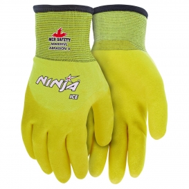 MCR Safety N9690HV Ninja Ice 3/4 HPT Coated Gloves - 15 Gauge Nylon Shell - Yellow