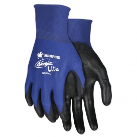 Memphis N9696 Ninja Lite PU Coated Gloves - 18 Gauge Nylon Shell - Blue