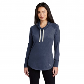 New Era LNEA123 Ladies Sueded Cotton Blend Cowl Tee - True Navy Heather