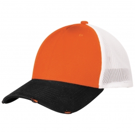 New Era NE1080 Vintage Mesh Cap - Black/Deep Orange/White