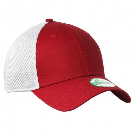 New Era NE302 Youth Stretch Mesh Cap - Scarlet Red/White