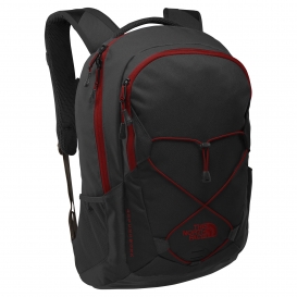 The North Face NF0A3KX6 Groundwork Backpack - TNF Dark Grey Heather/Cardinal Red