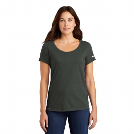 Nike NKBQ5234 Ladies Dri-FIT Cotton/Poly Scoop Neck Tee - Anthracite