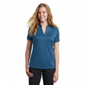 Nike NKAA1848 Ladies Dri-FIT Hex Textured V-Neck Top - Court Blue