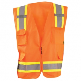 OccuNomix ECO-ATRANS Value Solid Two-Tone Surveyor Safety Vest - Orange