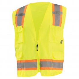 OccuNomix ECO-ATRANS Value Solid Two-Tone Surveyor Safety Vest - Yellow/Lime