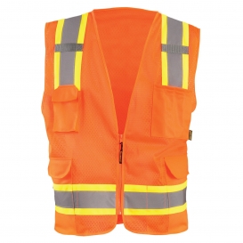 OccuNomix ECO-ATRNSM Value Mesh Two-Tone Surveyor Safety Vest - Orange