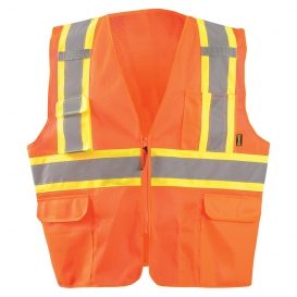 OccuNomix ECO-ATRNSMX Value X-Back Mesh Surveyor Safety Vest - Orange